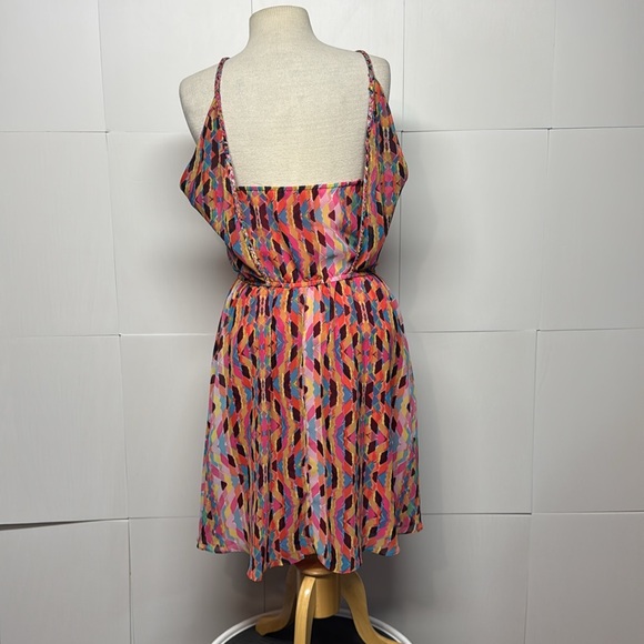 Jessica Simpson Pink Colorful Patterned  High Neck Mini Sundress Size Small - Picture 5 of 11